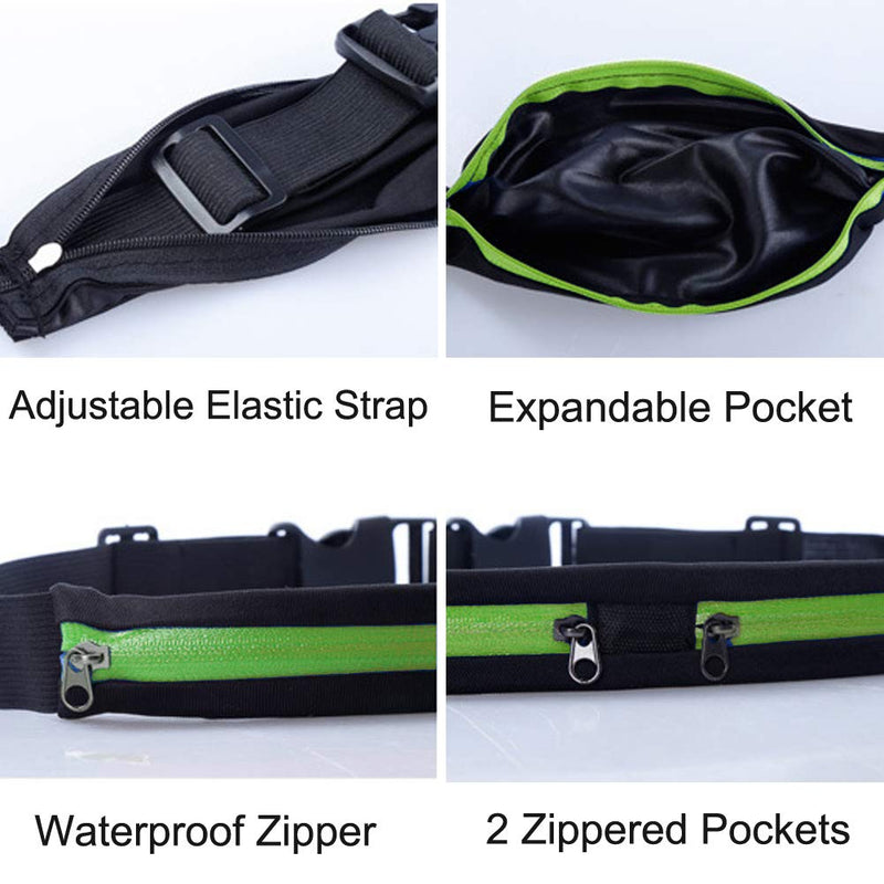 Limiwulw Waist Pack Bag Fanny Pack Hands Free Way to Carry Phone Passport Keys ID Money & Everyday Essentials - Adjustable Water Resistant Running Gear for Men and Women | Green - BeesActive Australia