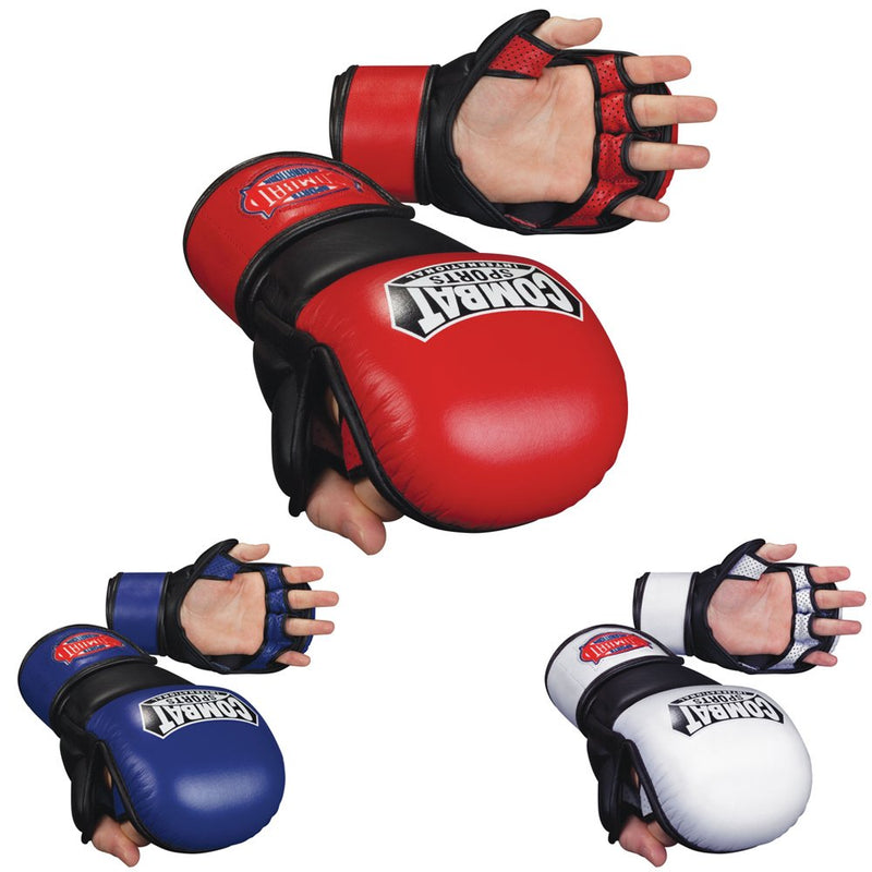 [AUSTRALIA] - Combat Sports Safety MMA Training Sparring Gloves White-Black Large 