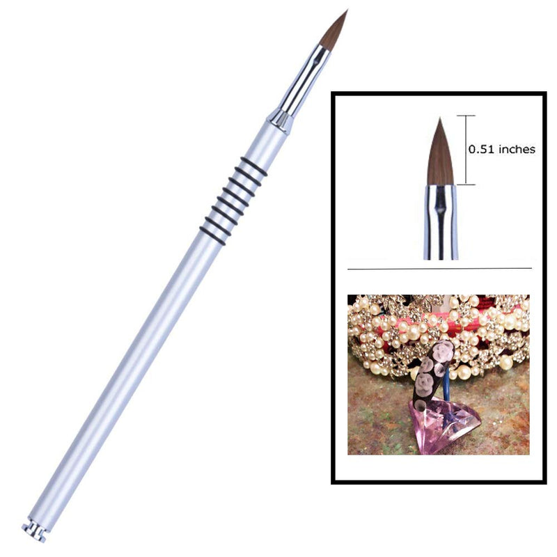 Brccee AC 3D Nail Art Brush Pure Non-Slip Handle Acrylic Nail Art Brush Sculpture Brush for Acrylic Powder (Size 5) - BeesActive Australia