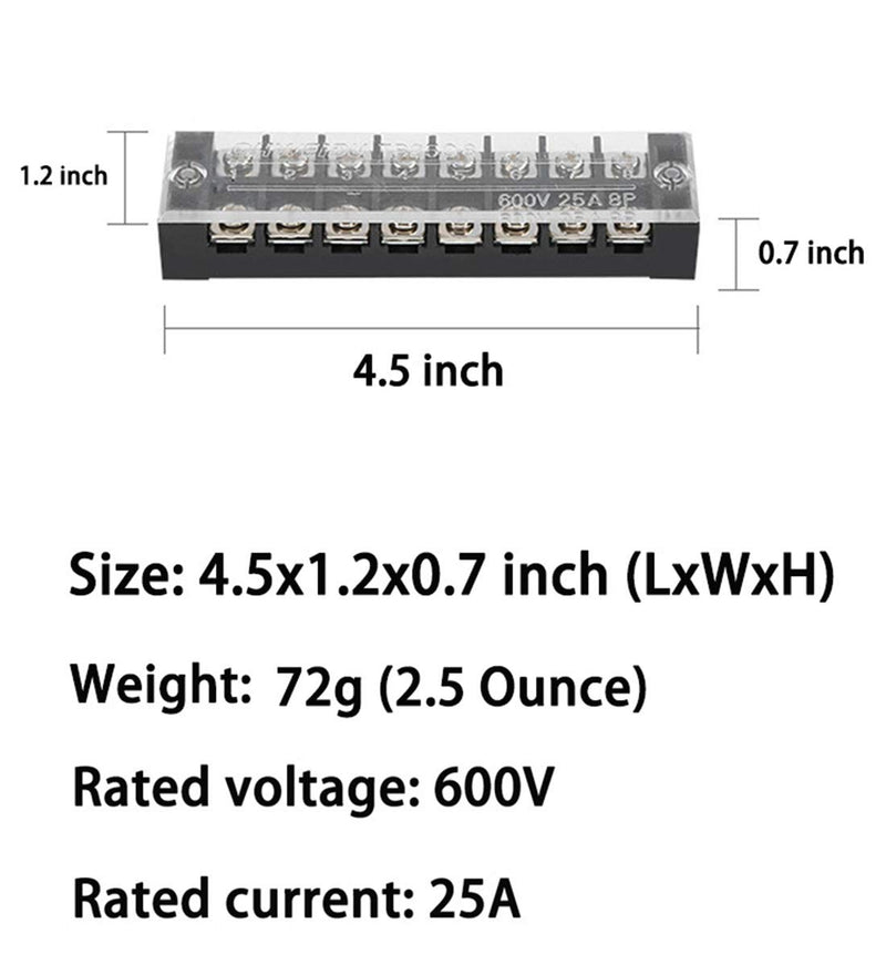 [AUSTRALIA] - Shangyuan Boat Wire Terminal Block Buss Bar for Electrical Equipment, 25A Terminal Strip Blocks Busbar for Wiring Up Fuse Panel Battery Switches Inverters Boat Lights Marine Interior Navigation Light 