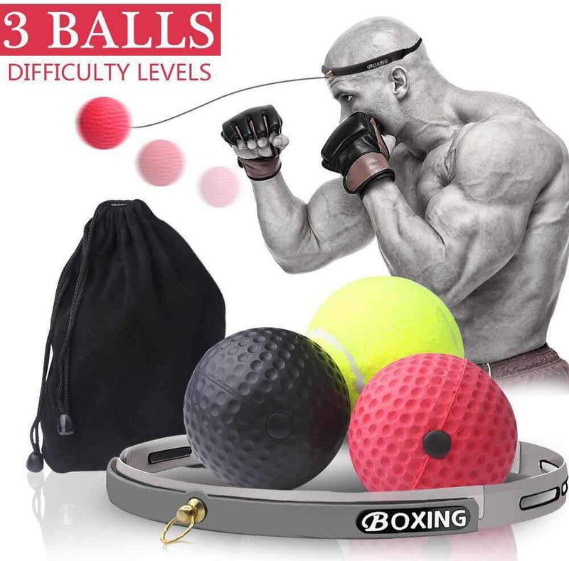 Macy Boxing Reflex Ball, Ultimate Reflex Training Equipment Ball with Headband,Boxing Gear Punching Fight Speed Ball with 3 Difficulty Level, Softer Than Tennis Ball - BeesActive Australia