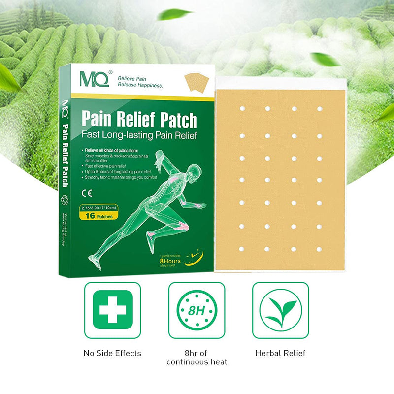 MQ Backache/Joint/Muscle Pain Relief Patch,7 * 10cm/Sheet,16 Patch/Box 16 Count (Pack of 1) - BeesActive Australia