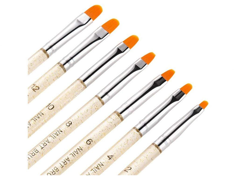 Aoshang 7Pcs Uv Gel Nail Brush, Poly Extension Gel Brush, Nail Art Tips Builder Brush Nail Painting Brush Pen Set(No.2/4/6/8/10/12/14) - BeesActive Australia