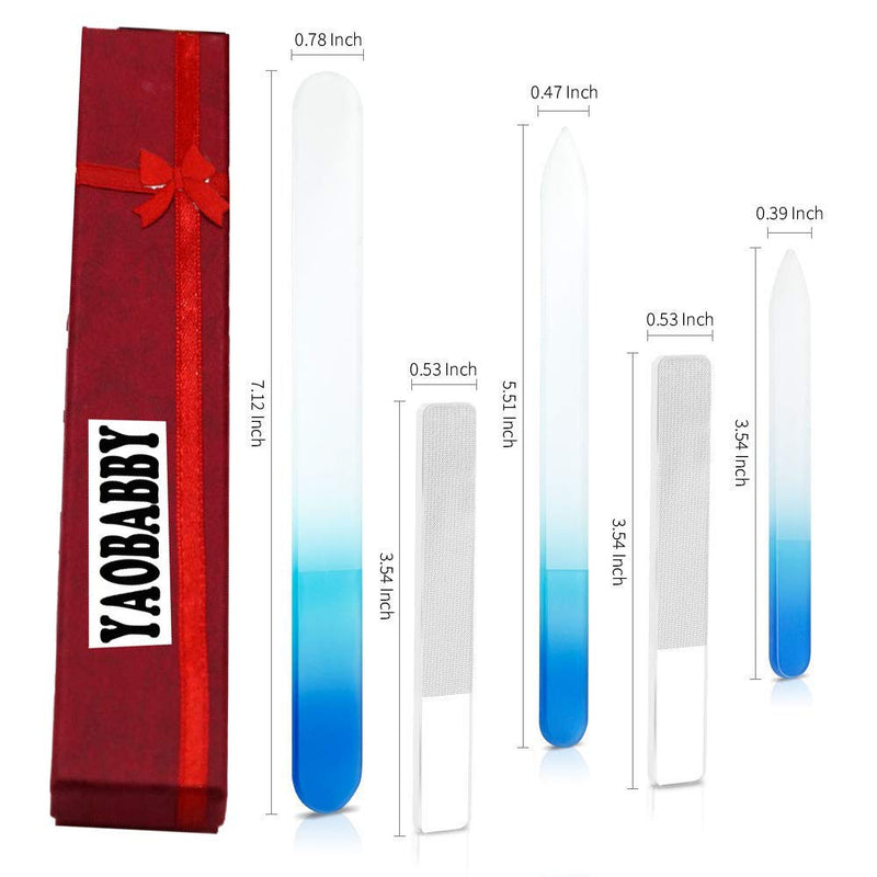 YAOBABBY Nail Care Buffer And Files,5 Nail Files 3 pcs Double Sided Gradient Czech Glass Nail Files& 2pcs Nano Crystal Baby Shine File Nail Trimmer (Glass Nano Files) - BeesActive Australia