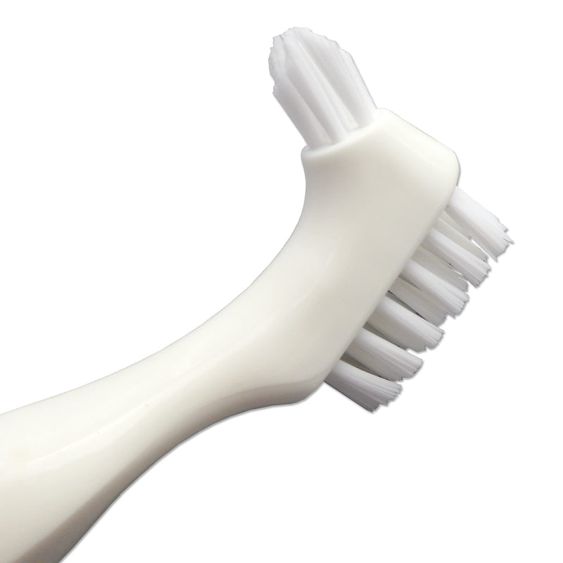 Denture Brush (Set of 2) Blue & White Brushes ~ Easy Grip Handle, Double Bristle Head - BeesActive Australia