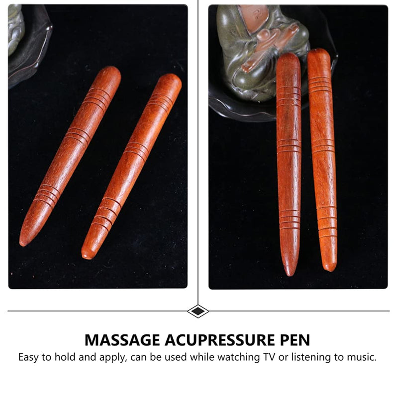 Wooden Massage Stick Foot Hand Acupoint Pen Cone Thai Health Care RelaxationTool for Head Face Body- 4Pcs - BeesActive Australia