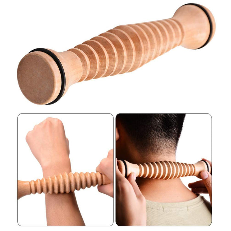 Exceart Wooden Foot Roller Massager Plantar Fasciitis Relief Wood Cellulite Muscle Foot Back Leg Massager Roller Acupressure Point Roller - BeesActive Australia