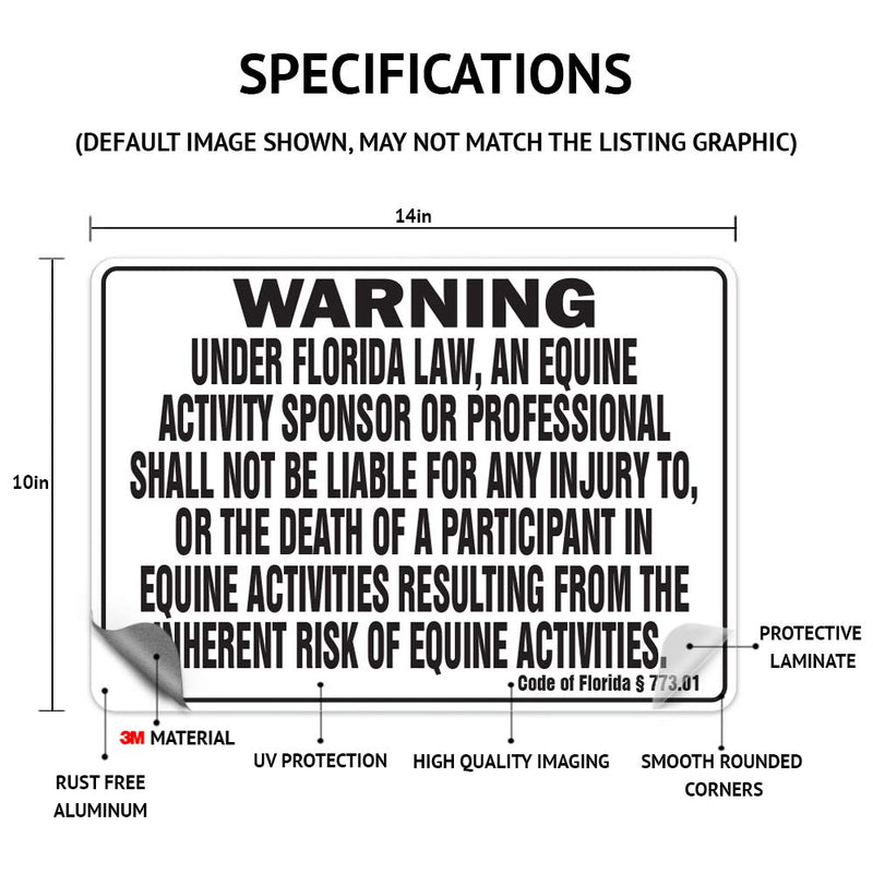 [AUSTRALIA] - GEORGIA Equine Sign activity liability warning statute horse farm barn stable 10" x 14" Rigid Plastic 