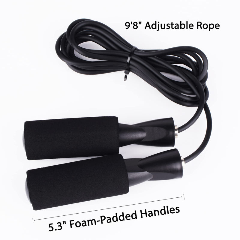 Jump Rope Adjustable Durable for Fitness Workout Exercise Black - BeesActive Australia