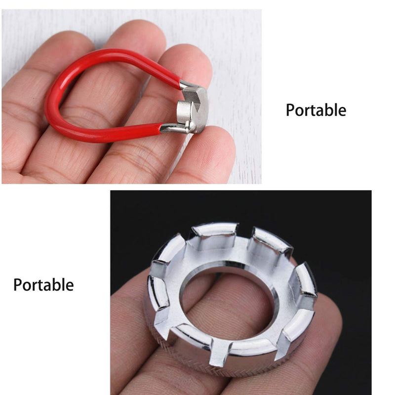 LETUSPORT Bike Spoke Adjustment Wrench Bicycle Rim Truing Tool Set of 2 Sivler and red - BeesActive Australia