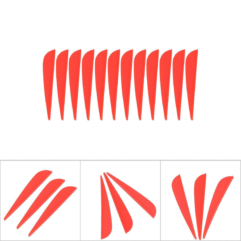 Archery Arrows Feather 12 PCS 3 Inches Feather DIY Arrow Fletching Rubber Feather Fletching Left Right Wing Parabolic Accessories for Archery Hunting Shooting(Red) Red - BeesActive Australia