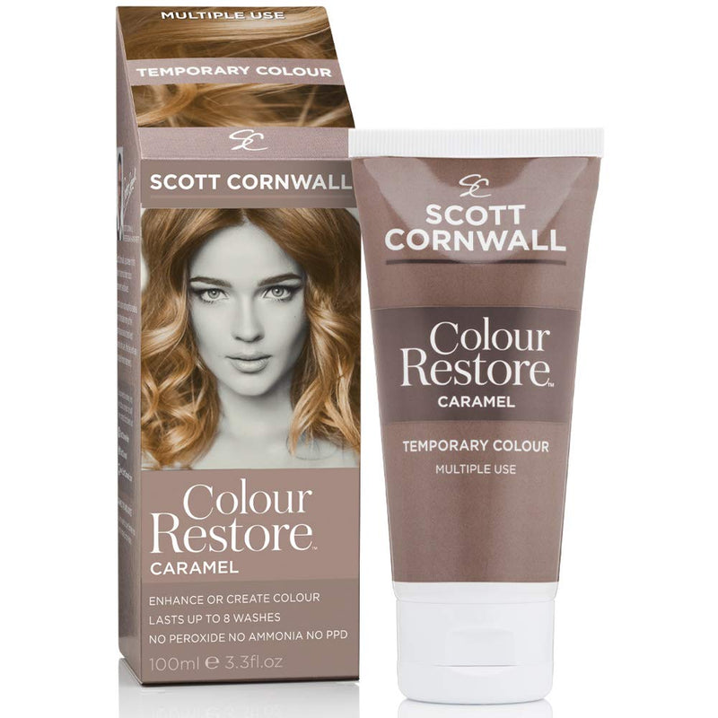 Scott Cornwall Colour Restore Caramel Temporary Toner Dye, Hair Toner Creates Warm Light Brown Sombre Tones 100 ml (Pack of 1) - BeesActive Australia