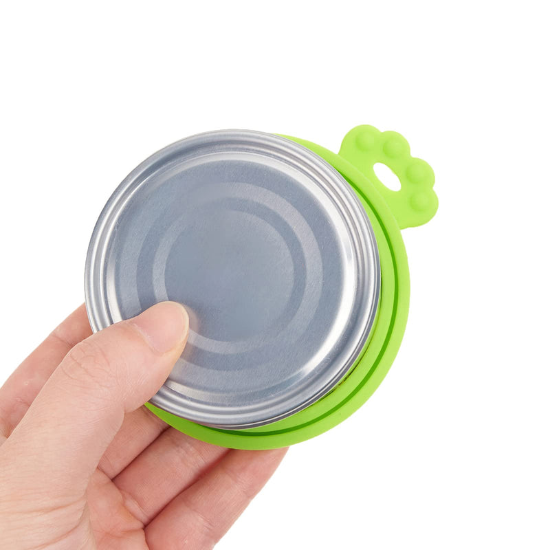 PetBonus Silicone Pet Can Lids, Dog Cat Food Can Covers, Universal Size Can Tops, 1 fit 3 Standard Size Food Cans, BPA Free Dishwasher Safe Green+ Orange - BeesActive Australia