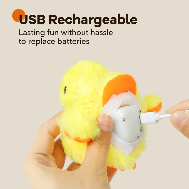 Potaroma Cat Toys Rechargeable Flapping Duck & Fish with SilverVine Catnip, Lifelike Chirping, Cat Kicker Toys, Touch Activated Kitten Toy Plush Interactive Cat Exercise Toys - BeesActive Australia