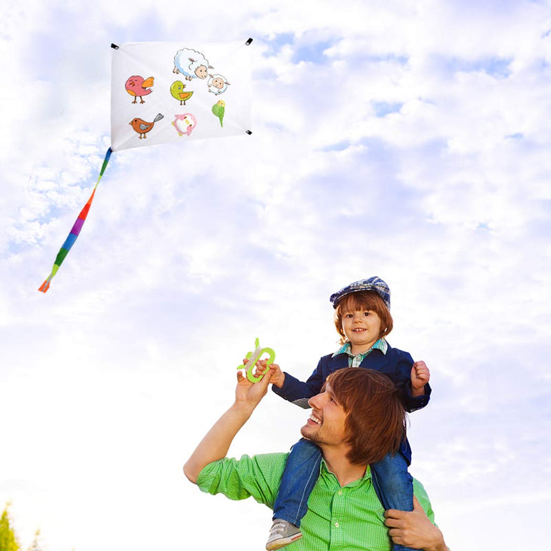 B bangcool DIY Kids Kite Kites Making Painting White Paper Blank Kites with Swivel Line for Boys & Girls Outdoor Park Beach Grassland Activities(10PCS) - BeesActive Australia