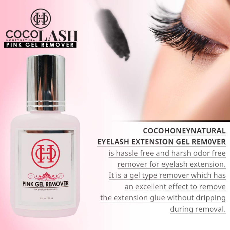 PINK GEL REMOVER for Eyelash Extension Glue 15 ml MADE IN KOREA | COCOHONEY | Dissolution time: 60 seconds | Transparent Color and Pleasant smell - BeesActive Australia