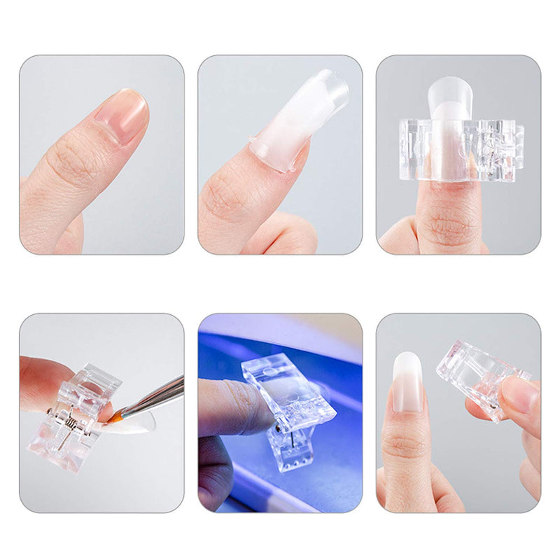 LABOTA 20 Pcs Nail Tips Clip for Quick Building Polygel nail forms Nail clips for polygel Finger Nail Extension UV LED Builder Clamps Manicure Nail Art Tool - BeesActive Australia