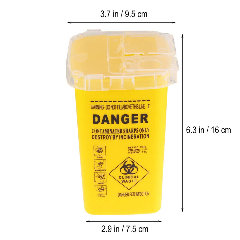 Sharps Container Small Disposal Needle Plastic Medical Waste Bins Tattoo Accessories Yellow As Shown - BeesActive Australia