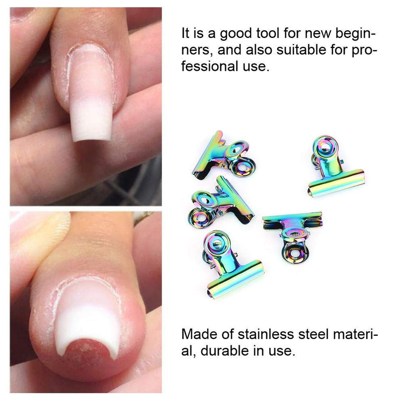 Nail Extension Clips,5pcs Stainless Curve Nail Extension Clips Multi-functional Nail Art Accessories, Gel Extension Nails Art Tool - BeesActive Australia