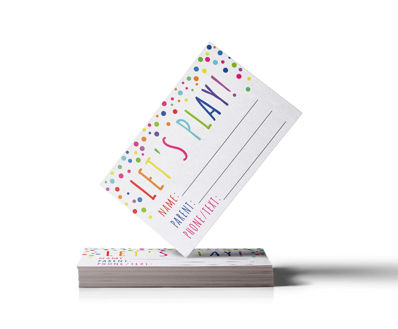 Let's Play Card Play date cards for kids Kids Calling Cards Keep in touch cards Mommy Contact card Pack of 100 - BeesActive Australia