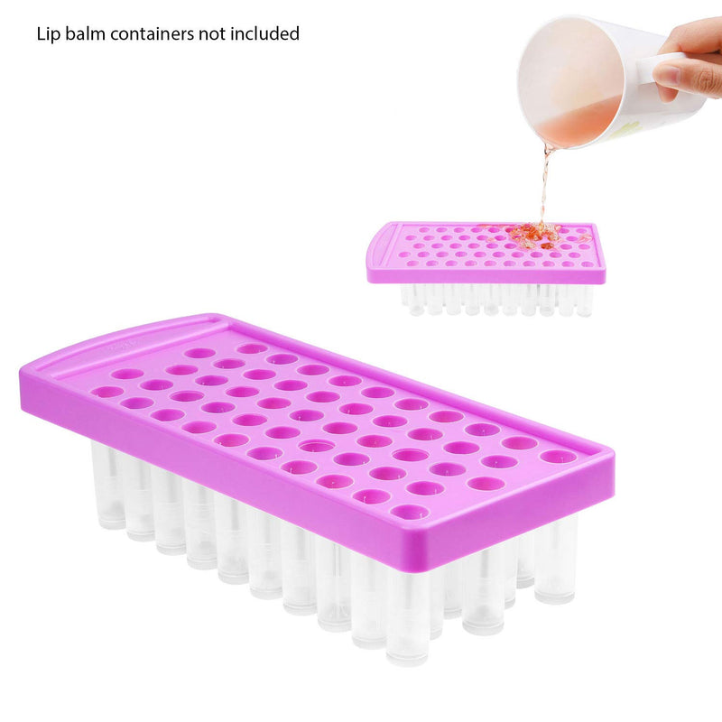 Lip Balm Filling Tray and Spatula Set - Fast and Easy To Use - Just Pour & Spread - Instantly Fills 50 Lip Balm Containers 3/16 Oz (5.5 ml) (sold separately) (Purple) Purple - BeesActive Australia
