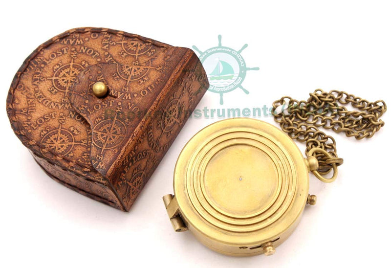 Antique Nautical Vintage Directional Magnetic Compass with Famous Scripture Quote Engraved Baptism Gifts with Leather Case or Wooden Case for Loved Ones, Son, Father, Love, Partner, Spouse, Fiancé. #2 To My Son: "Wherever Your Journey" - BeesActive Australia