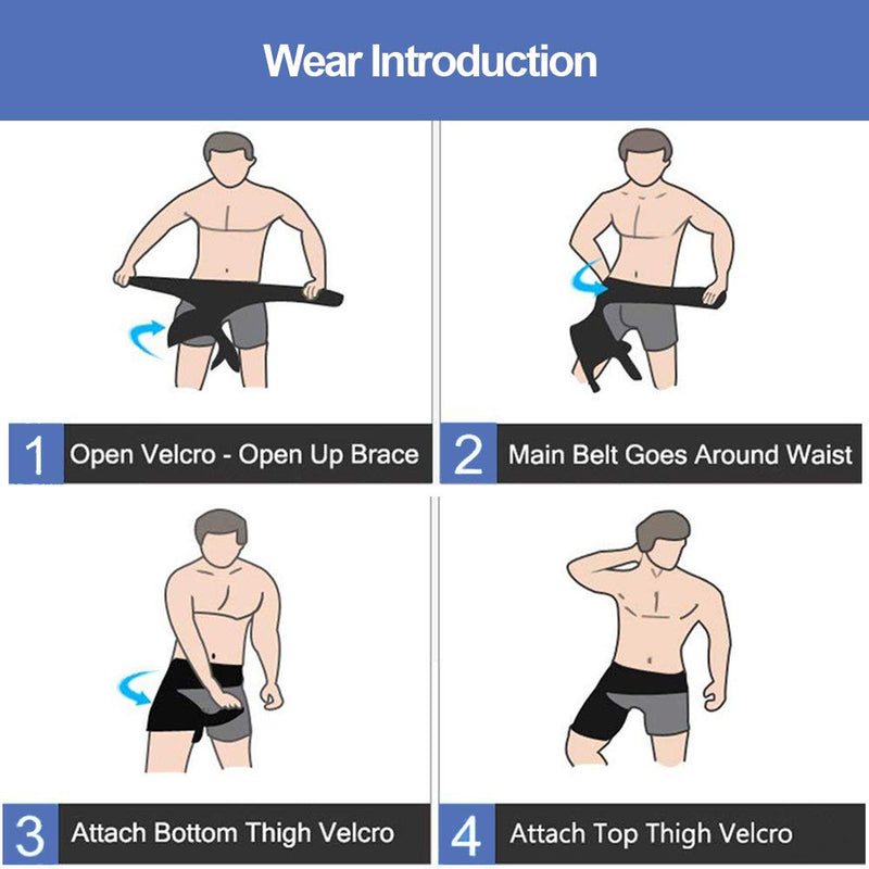 Beister Men & Women Adjustable Hip Groin Stabilizer and Hip Brace for Sciatica Pain Relief, Thigh Leg Compression Support Wrap Sleeve for Pulled Muscles, Hip Joint Pain, Quad Hamstring Joints Recovery 1 Count (Pack of 1) - BeesActive Australia
