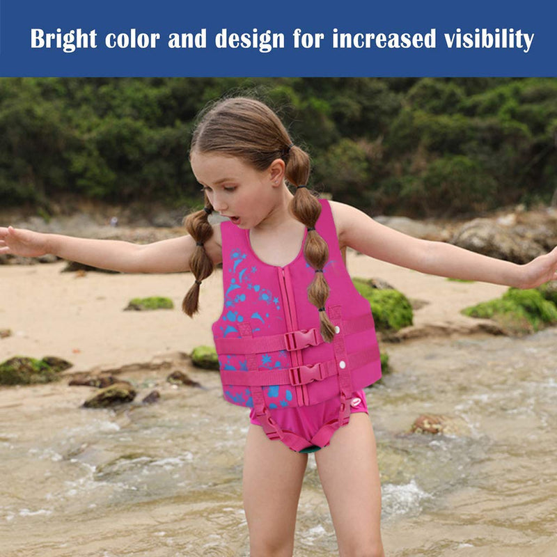 [AUSTRALIA] - IvyH Kids Swimming Vest - Children Kids Float Life Jacket Vest Swimming Training Floating Swimsuit Buoyancy Swimwear Swimming Aid Vest Pink X-Large 