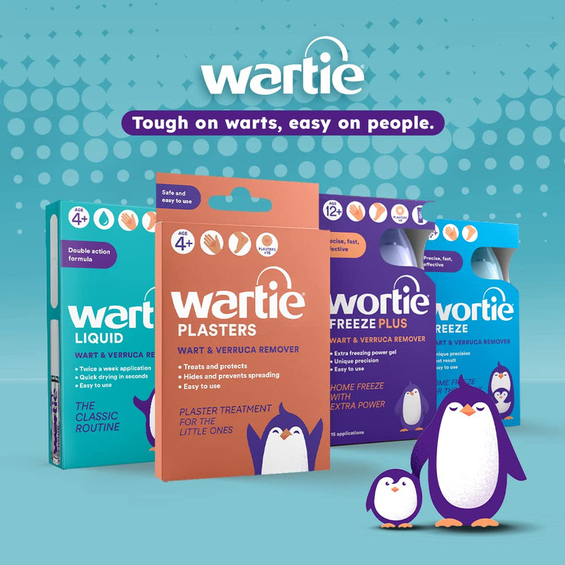 Wartie Plasters - Verruca & Wart Remover - Protect, Treat and Prevent - Easy Wart and Verruca Treatment for Hands and Feet - Prevent Spreading Warts - Safe for Adults and Children Aged 4+ - Pack of 15 - BeesActive Australia