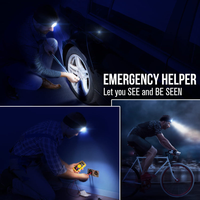 Topoint Rechargeable Night Light Led Camping Light Led Headlamp Running Light Headband 6000K White Light, SOS Light 3Modes Sport Headband for Outdoor Jogging, Walking, Riding, Night Fishing, Camping - BeesActive Australia