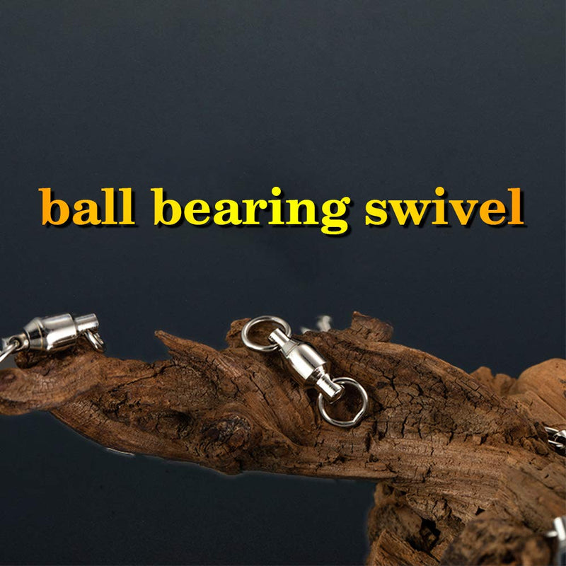 AMYSPORTS Ball Bearing Swivels Connector High Strength Stainless Steel Solid Welded Rings Barrel Swivels Saltwater Freshwater Fishing Size4 (110lb) 25 pcs - BeesActive Australia