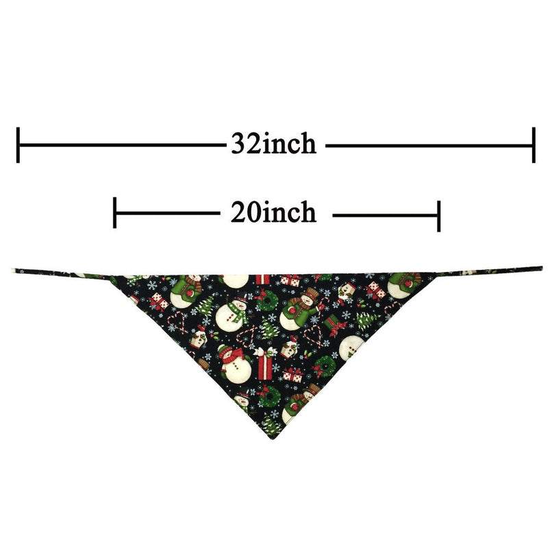2 Pack Christmas Dog Bandana Reversible Triangle Bibs Scarf Accessories for Dogs Cats Pets Animals Large Pattern 1 - BeesActive Australia