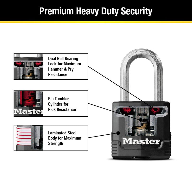 Master Lock M115XTLF Magnum Heavy Duty Outdoor Padlock with Key, 2 Pack Keyed-Alike - BeesActive Australia