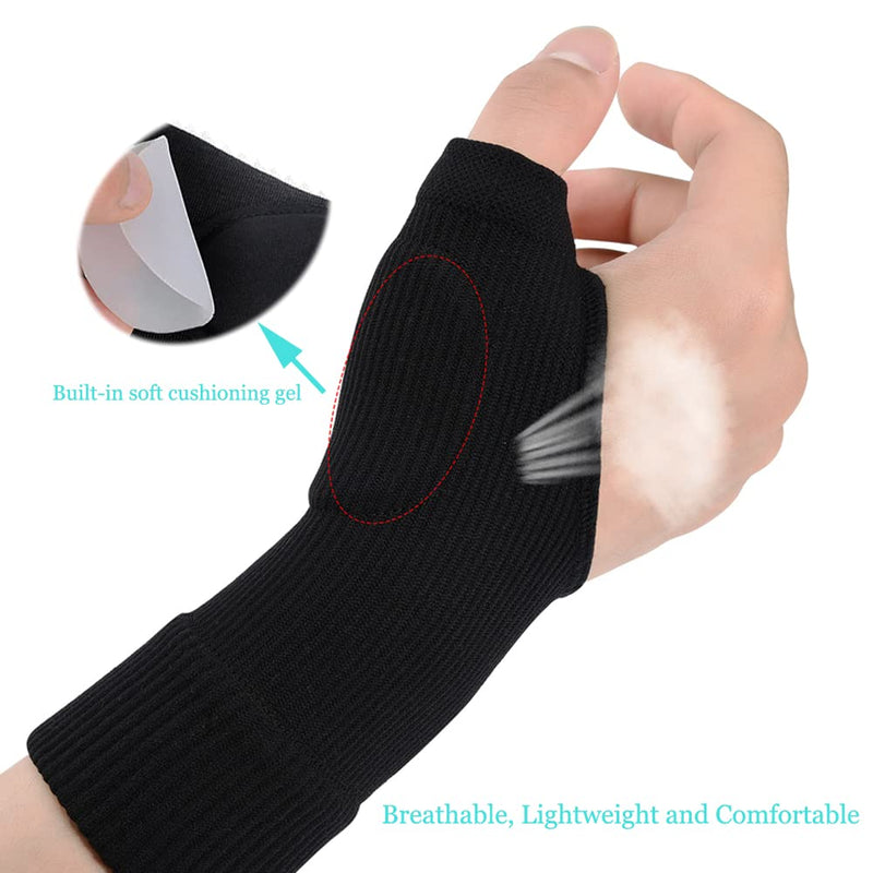 Wrist Thumb Arthritis Gloves (2Pcs), Elastic Compression Sleeves Fingerless Glove with Gel Pad for Arthritis,Tendonitis,Carpal Tunnel,Rheumatoid,Typing, Breathable Compression Gloves for Women & Men - BeesActive Australia