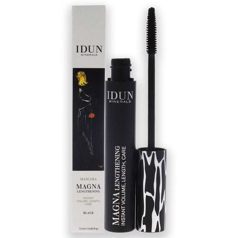 IDUN Minerals Mascara, Magna - Length & Volume - Separated & Full Fringes - Nickel & Chromium Natural Pigments, Ophthalmologically Tested, Safe for Sensitive Eyes & Contact Lens - Black, 0.40 oz - BeesActive Australia