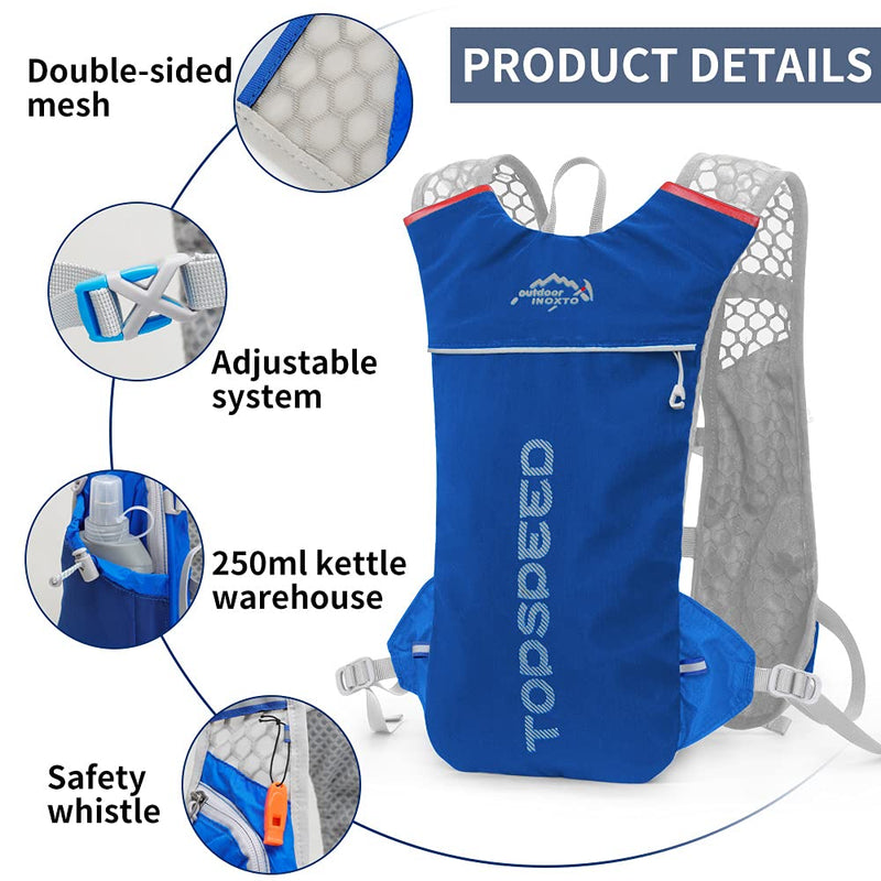 INOXTO Running Hydration Vest Backpack,Lightweight Water Running Vest with 1.5L Water Bladder Bag Daypack for Hiking Trail Running Cycling Race Marathon for Women Men Kids Blue red - BeesActive Australia