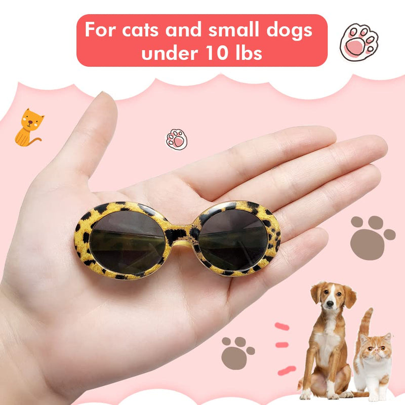 Retro Oval Small Dogs Cats Eye Wear Party Favors Pet Sunglasses Set Cute Funny Cosplay Dolls Costume Photo Props - BeesActive Australia