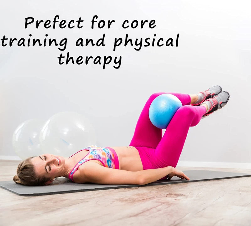 Pilates Exercise Ball Mini 6 Inch Yoga Barre Small Bender Workout Fitness Balance Physical Therapy Squishy Balls,Improves Stability Core Training Equipment for Home Blue - BeesActive Australia