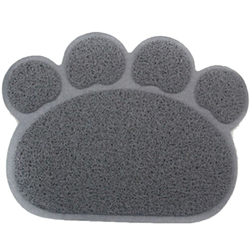 JOYJULY PVC Pet Dog Cat Puppy Kitten Dish Bowl Food Water Placemat Mat Paw Shape 11.8"*15.7"(30*40cm) Grey - BeesActive Australia