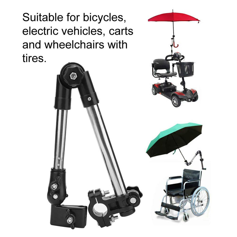 Haofy Wheelchair Umbrella Holder, Wheelchair Stroller Bicycle Umbrella Attachment Handle Bar Holder Clamp Supporter Connector - BeesActive Australia