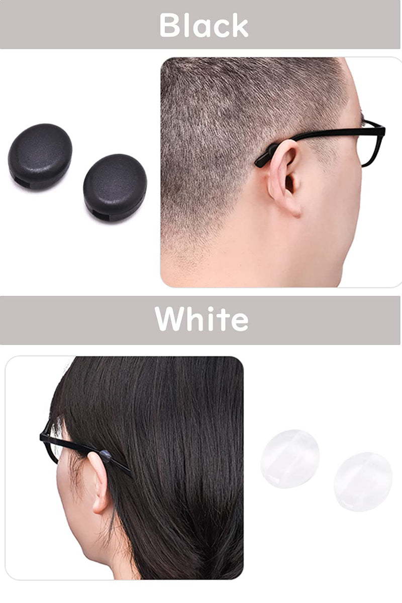 OPUGIT Silicone Eyeglasses Temple Grips Retainer, 2023 Upgraded Mini Round Eyewear Retainer, Anti-Slip Glasses Retainers, Frame Grips for Spectacle, Sunglasses, Glasses, Eyewear, 10 Pairs Clear - BeesActive Australia
