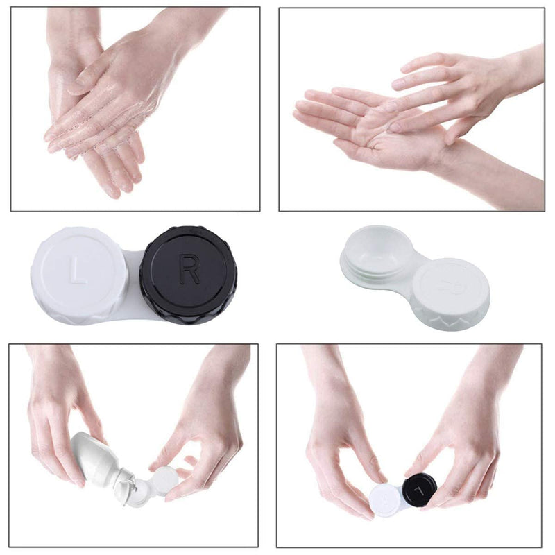25 Pack Contact Lens Cases Portable Contact Lens Container Contact Lens Soaking Storage Case with L and R Caps, 5 Colors - BeesActive Australia