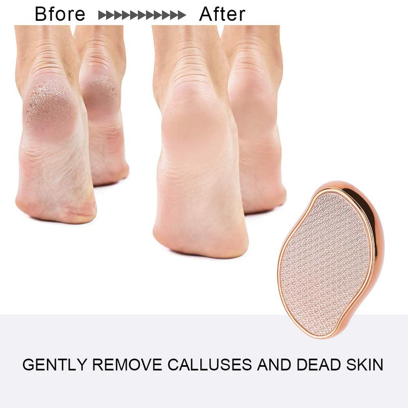 iBazal Glass Foot File, Pedicure Rasp Callus Dead Skin Remover Foot Grinder Foot Exfoliator Pedicure Tool for Adults- Golden - BeesActive Australia