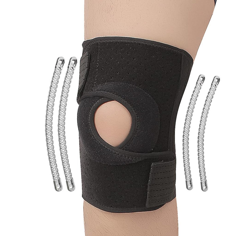 Lxnderment Knee Brace Support, Elastic Compression Wrap Entire Knee for Basketball, Gym, Running, Walking, Hiking, Knee Surgery Recovery Pain Relief, Adjustable (Black) Black - BeesActive Australia
