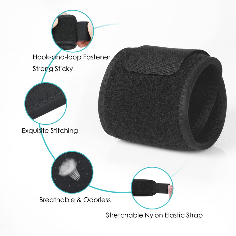URAQT Wrist Support, 2 Pack Adjustable Wrist Strap for Men Women, Carpal Tunnel Compression Wrist Wraps for Tendonitis Pain Relief, Sports Protecting, Injury Recovery, Wrist Brace for Right&Left Hand Black - BeesActive Australia