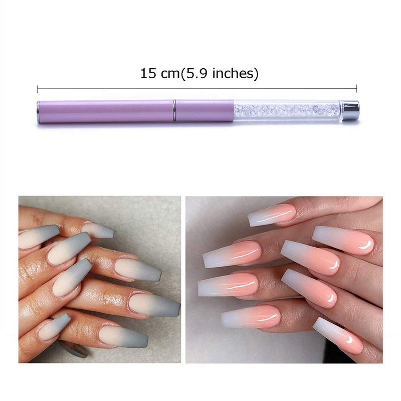 SILPECWEE 3Pcs Acrylic Nail Brush Set UV Gel Nail Ombre Brush Double-Head Sponge Pen Wooden Nail Art Gradient Painting Brush Manicure Tools NO2 - BeesActive Australia