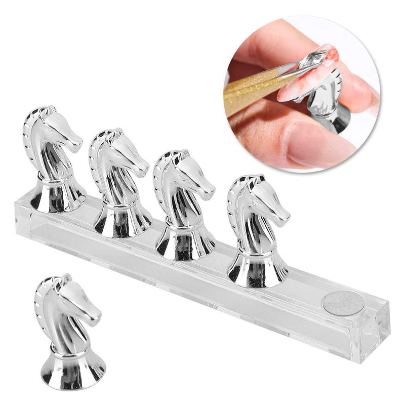 Nail Tip Practice Rack Magnet Adsorption Horse Head False Nail Display Support Holders Magnetic Acrylic Nail Tip Practice Display Holder DIY Nail Art Display Stand(02) 02 - BeesActive Australia