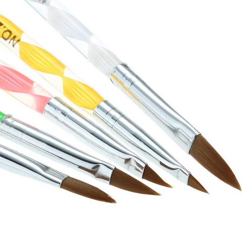 Minkissy 10pcs Nail Art Pens Set Including 5 Pieces Nail Painting Brushes, 5 Pieces Nail Art Dotting Pens for DIY Dotting Painting Drawing Nail - BeesActive Australia