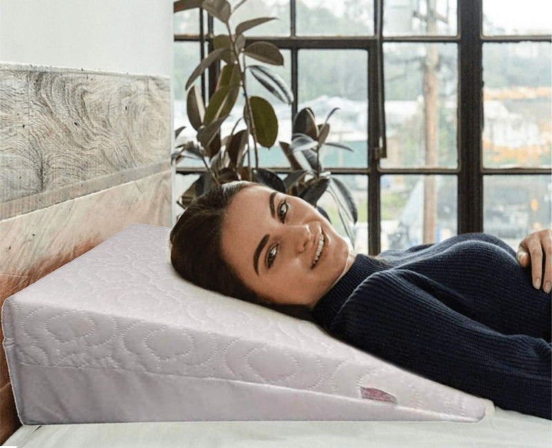 Wedge Pillow Support Cushion - Perfect for Bed and Couch | Reduce Back Pain, Snoring, Acid Reflux & Respiratory - Ideal Foam for Sleeping, Reading - Breathable Washable Cover (Adult Wedge Pillow) 1 Count (Pack of 1) - BeesActive Australia