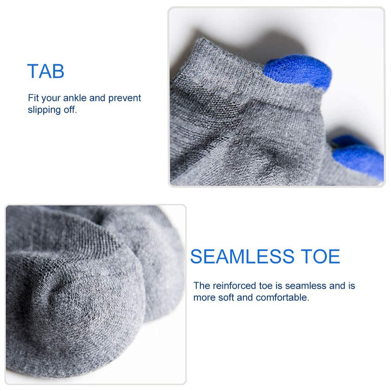 HaloYIYI Mens Ankle Athletic Moisture Wicking Cushion Low Cut Tab Socks,4 Pairs 6-11 Navy Blue - BeesActive Australia